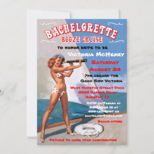 Bachelorette Booze Cruise Party Invitations