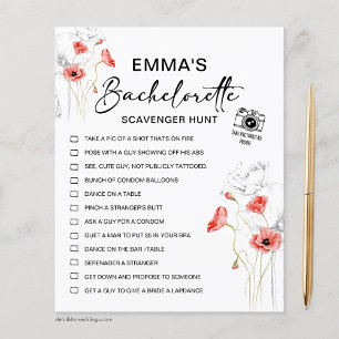 Bachelorette Chasse au trésor Fleurs rouges
