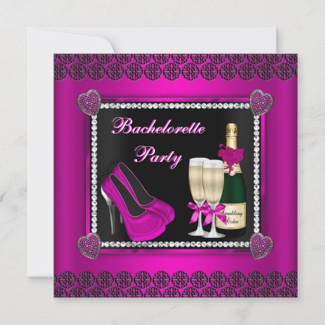 Bachelorette de Bling et de Bubbly Invitation (Devant)