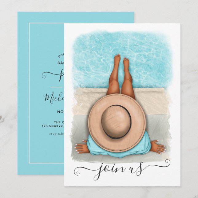 Bachelorette d'été Invitation (Devant / Derrière)