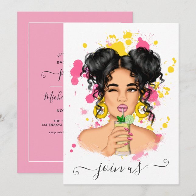 Bachelorette d'été Invitation (Devant / Derrière)