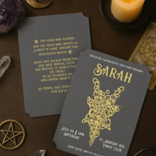 Bachelorette d'or gothique Tarot Party Invitation