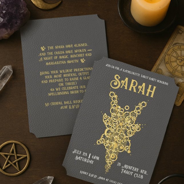 Bachelorette d'or gothique Tarot Party Invitation (Créateur téléchargé)