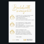Bachelorette Faux Gold personnalisable<br><div class="desc">Belle Bachelorette personnalisable Jeu de chasse au trésor! Vous pouvez le personnaliser avec vos jeux,  les points et le nom de la mariée.</div>