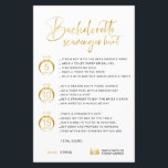 Bachelorette Faux Gold personnalisable<br><div class="desc">Belle Bachelorette personnalisable Jeu de chasse au trésor! Vous pouvez le personnaliser avec vos jeux,  les points et le nom de la mariée.</div>