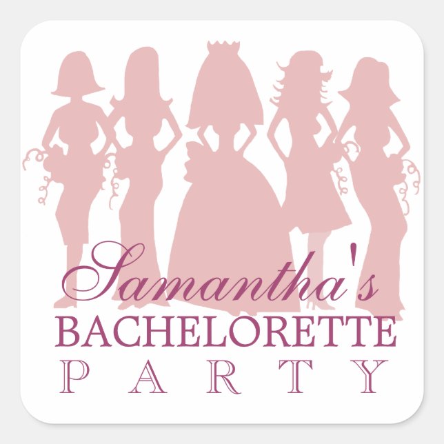 Bachelorette fête autocollant rose (Devant)