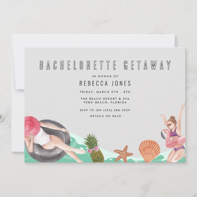 Bachelorette Getaway Girls Trip Invitation (Devant)