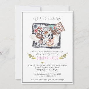 Bachelorette Glamping Camping Week-End Invitation
