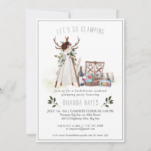 Bachelorette Glamping Camping Week-End Invitation