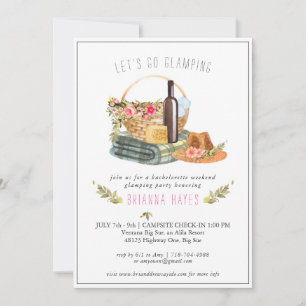 Bachelorette Glamping Camping Week-End Invitation