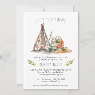 Bachelorette Glamping Camping Week-End Invitation