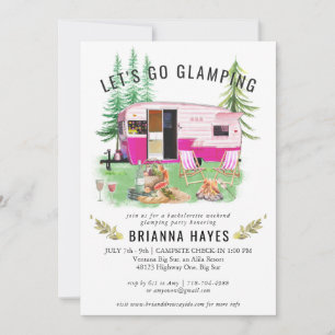 Bachelorette Glamping Camping Week-End Invitation