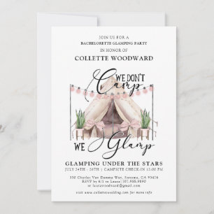Bachelorette Glamping Party Week-end Invitation