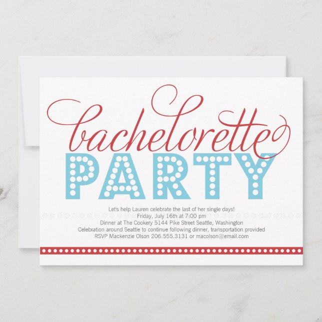 Bachelorette Invitation à la Bachelorette (Devant)