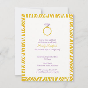Bachelorette Jaune Zèbre Invitation Appartement