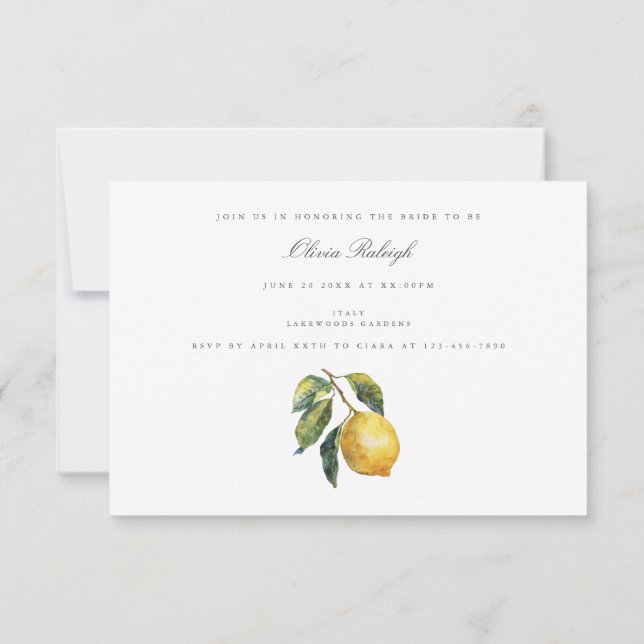 Bachelorette Méditerranéenne Invitation (Dos)