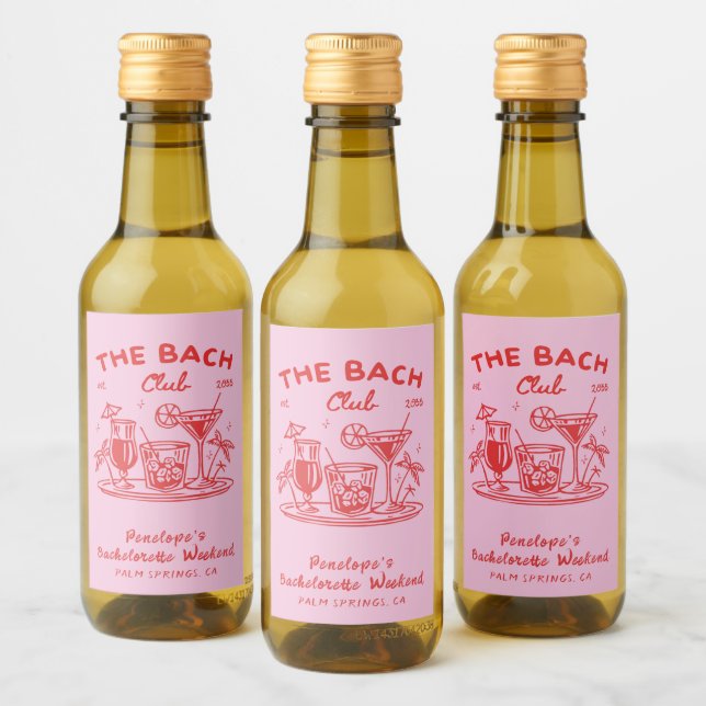Bachelorette moderne Fête Favoriser Mini Étiquette (Bouteilles)