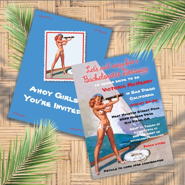 Bachelorette Nautical Weekend Getaway Invitations (Créateur téléchargé)