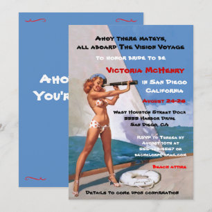 Bachelorette Nautical Weekend Getaway Invitations