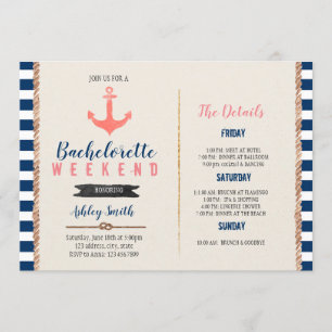 Bachelorette Nautique Invitation Itinéraire