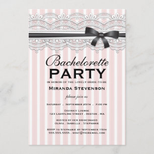 Bachelorette Party Chic Lace Garter Invitation