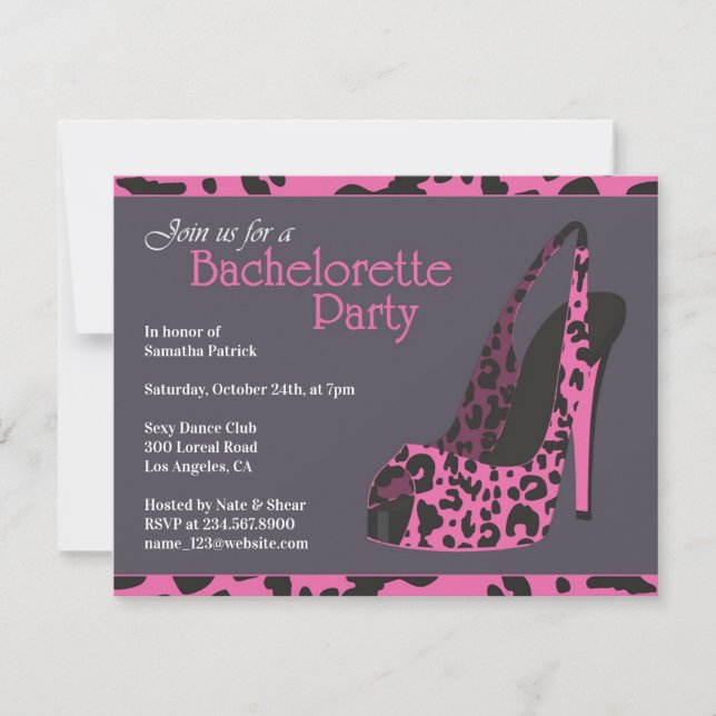 Bachelorette Party High Heel Invitation (Devant)