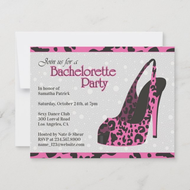 Bachelorette Party High Heel Invitation (Devant)