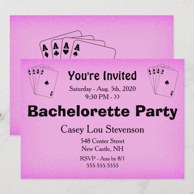 Bachelorette Party Invitation (Devant / Derrière)