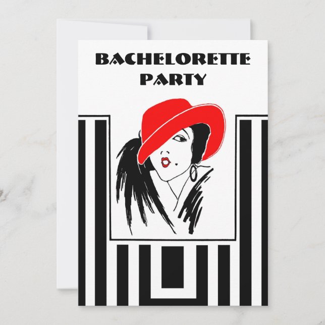 Bachelorette Party Invitations Art Déco (Devant)