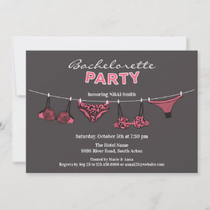 Bachelorette Party Lingerie Flat Invitation