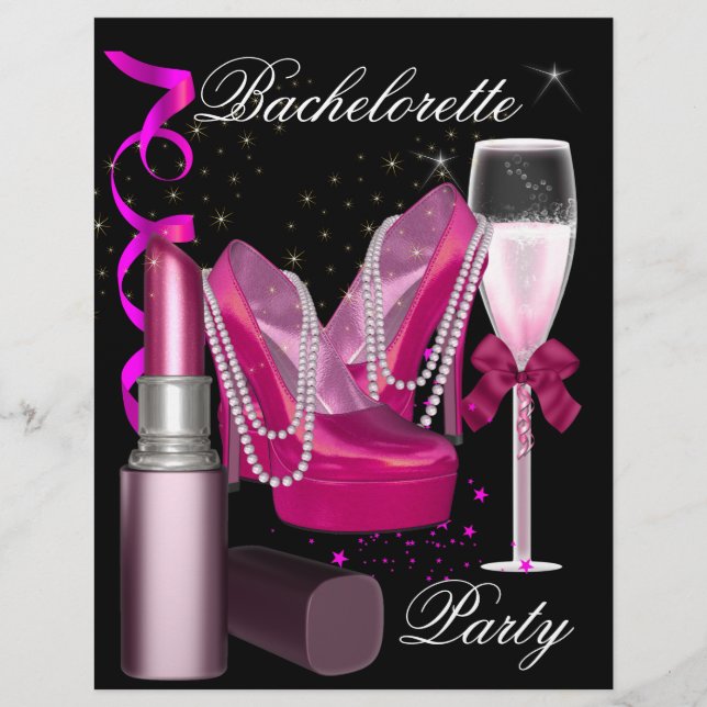 Bachelorette Party Lipstick Chaussures roses Champ (Devant)