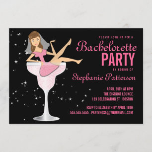 Bachelorette Party Pink Cocktail Invitation d'une 