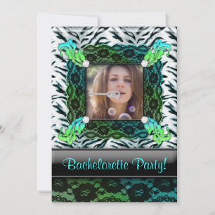 Bachelorette Party Zebra Jewelry Invitation photo