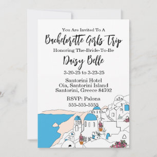 Bachelorette Santorin Girls Trip Invitation