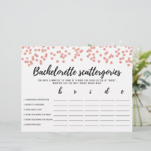Bachelorette Scattergories éditable Jeu nuptial