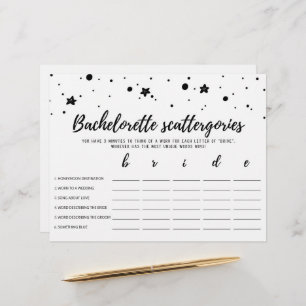 Bachelorette Scattergories éditable Jeu nuptial