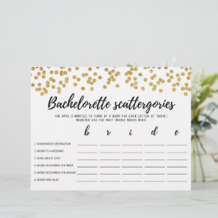 Bachelorette Scattergories éditable Jeu nuptial