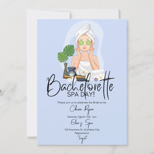 Bachelorette Spa Day Invitation (Devant)