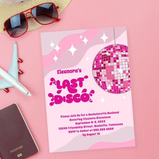 Bachelorette Super Dernier Invitation disco, Disco (Créateur téléchargé)