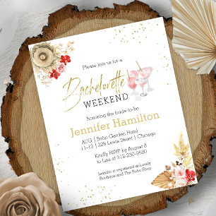 Bachelorette Week-end Boho budget Invitation