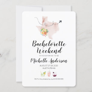 Bachelorette Weekend in Austin Texas Invitation
