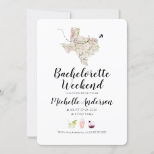 Bachelorette Weekend in Austin Texas Invitation