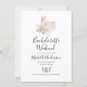 Bachelorette Weekend in Austin Texas Invitation