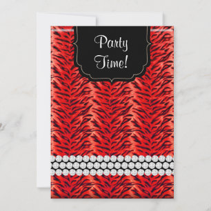 Bachelorette Zebra Purse Party Invitation Rouge