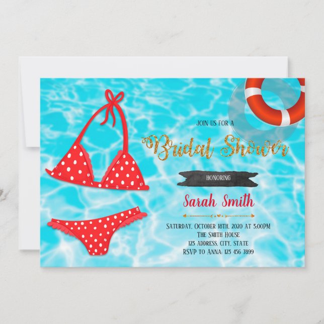 Bachelortie maillot de bain invitation (Devant)