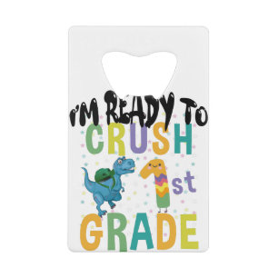 Back to School I'm Ready To Rock 1st Grade Dino