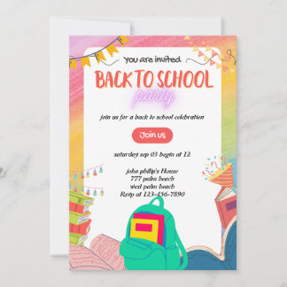 back-to-school party invitation