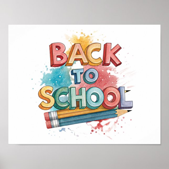 Back to School Printable Poster Sign (Devant)