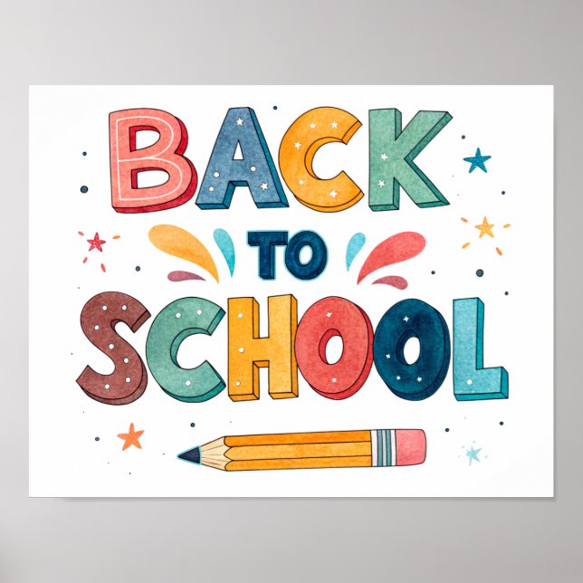 Back to School Printable Poster Sign (Devant)