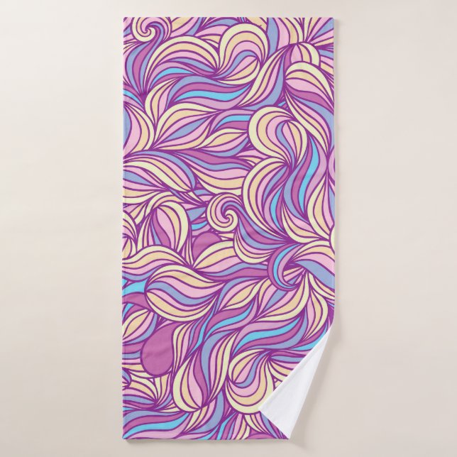 Background with abstract doodle waves  (Serviette de bain)